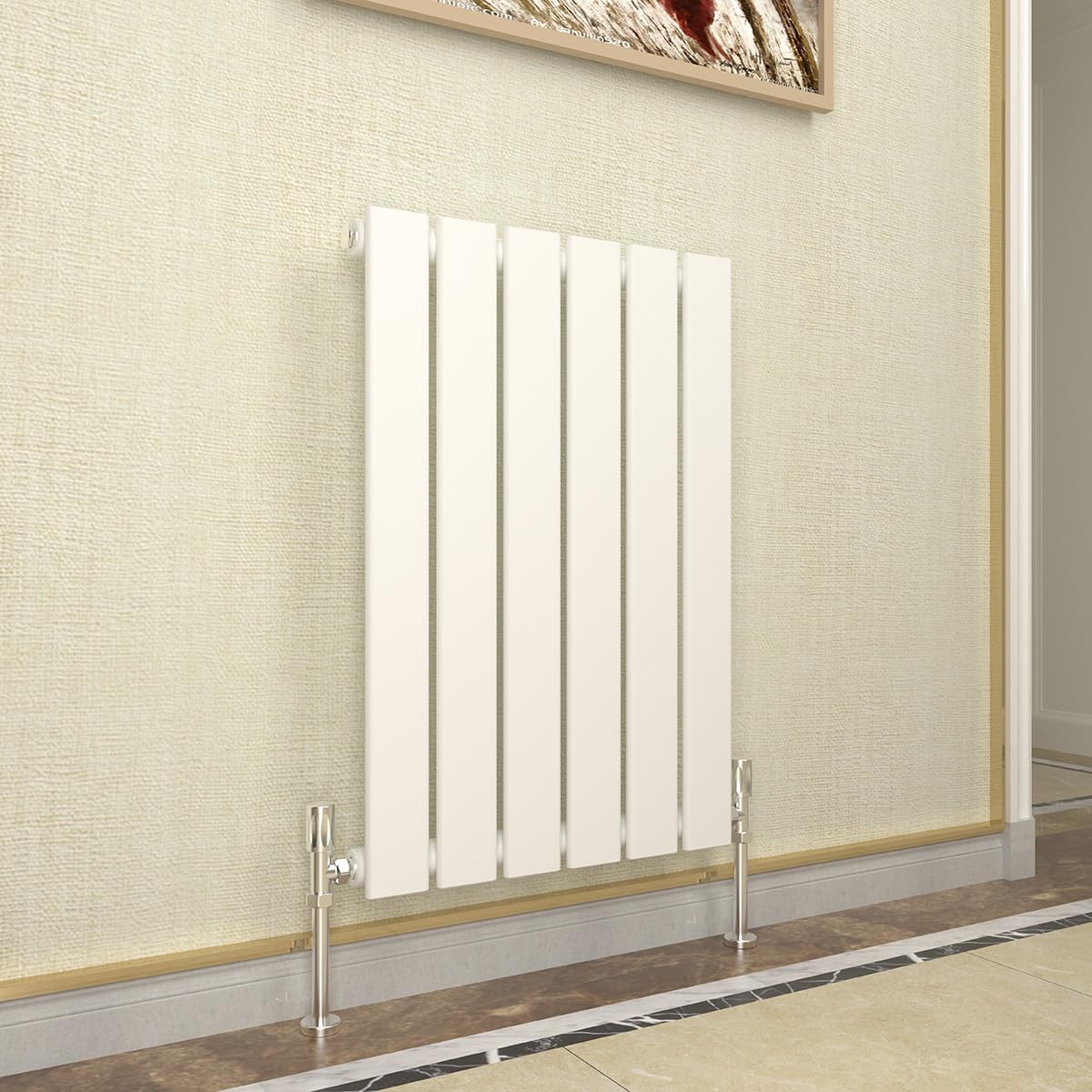 GY Bath Horizontal Radiator White Flat Panel Designer 600x408mm Single Modern Central Heating Rads