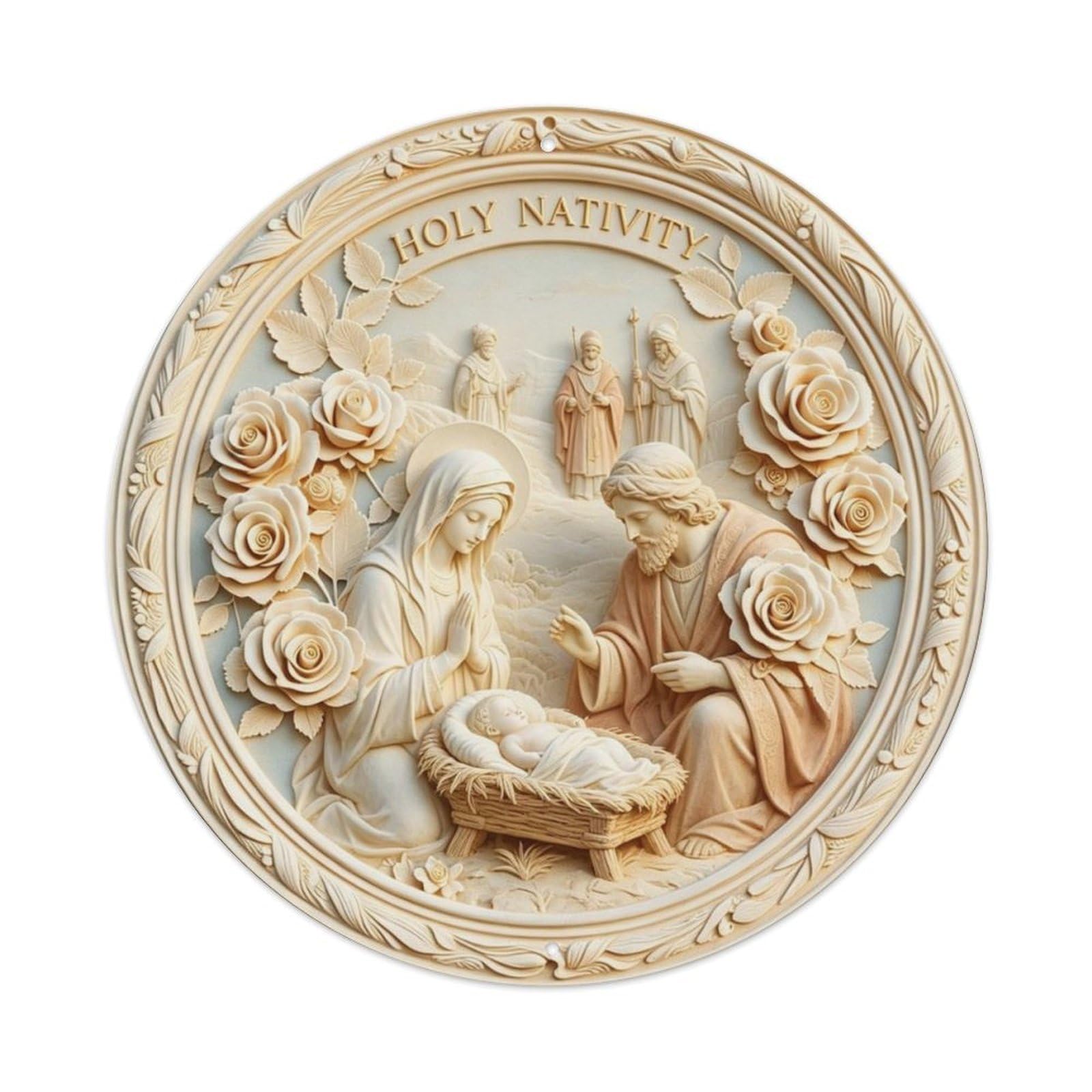 Holy Nativity Metal Tin Sign Plaque