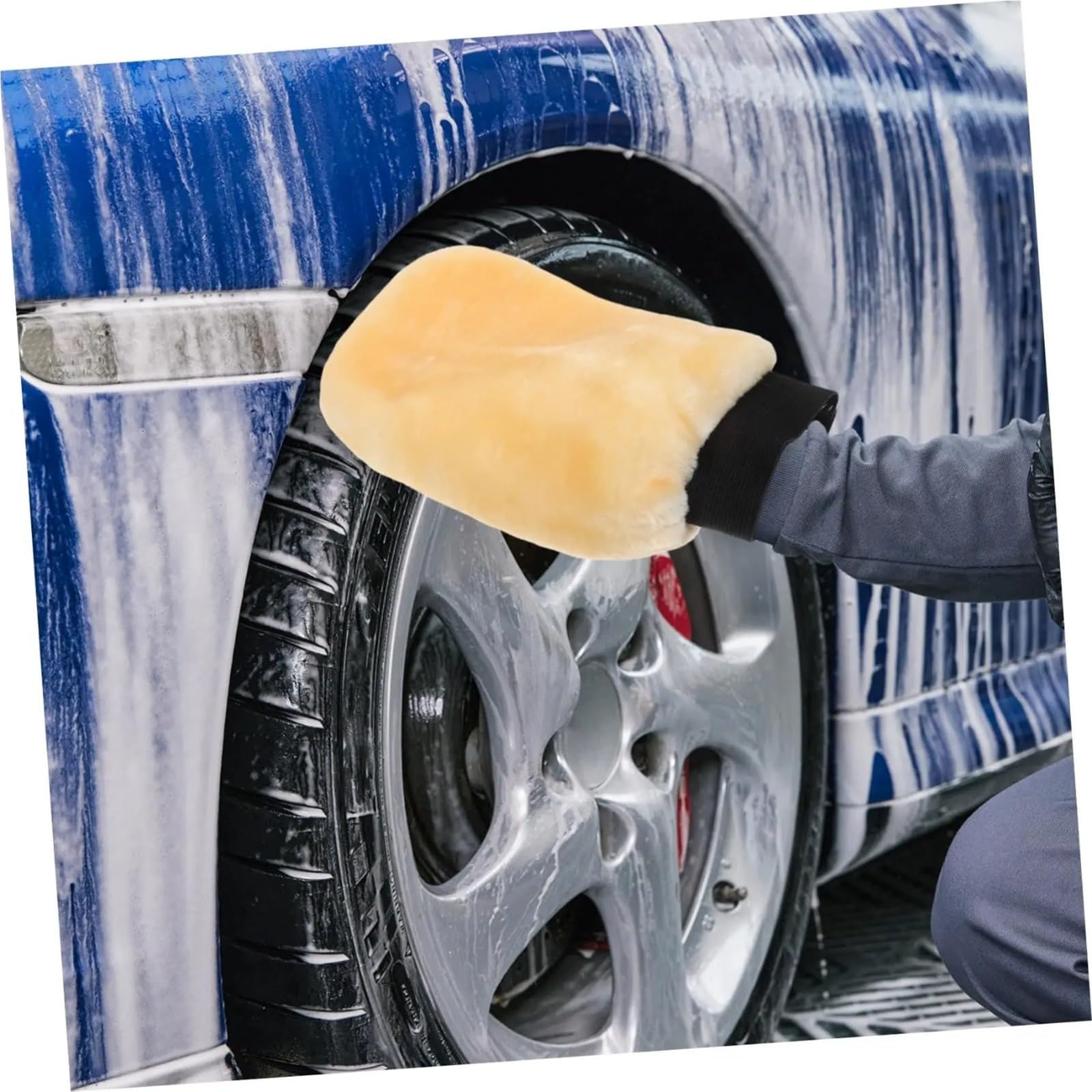 Fleece-Handschuhe für die Autowäsche 10 Stück Autowaschhandschuhe aus Kunstwolle, verdickt, flauschig, for Autowischen, Wachsen, Polieren und Reinigen