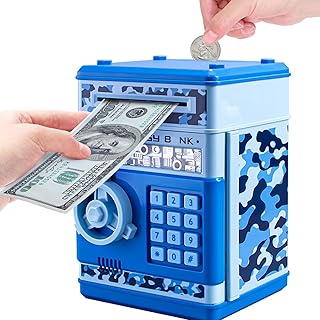 ATM Money Bank for Kids, EPHVODI Electronic Kids Banks for Bills and Coins, ATM Saving Bank Paper Money Scroll Saving Bank for Kids Money Bank Hot Gift