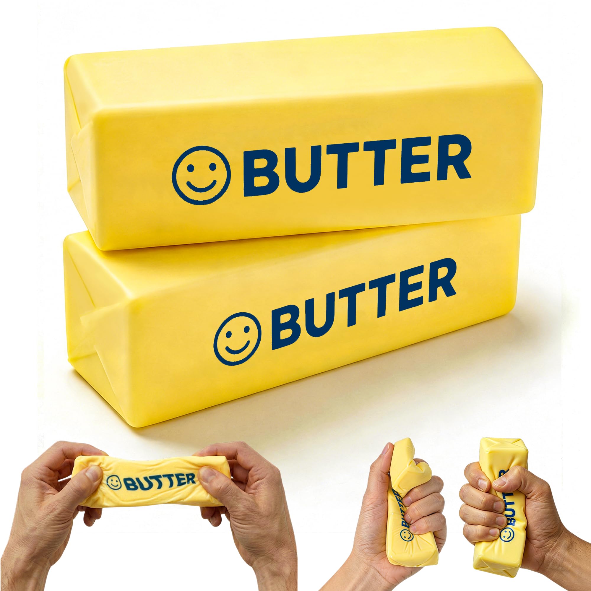 Photo 1 of 2 PCS Slow Rising Butter Squishy Toys, Soft Squeeze Stress Relief for Office and Home, Sensory Fidget for Anxiety Relief and Focus, Butter Color