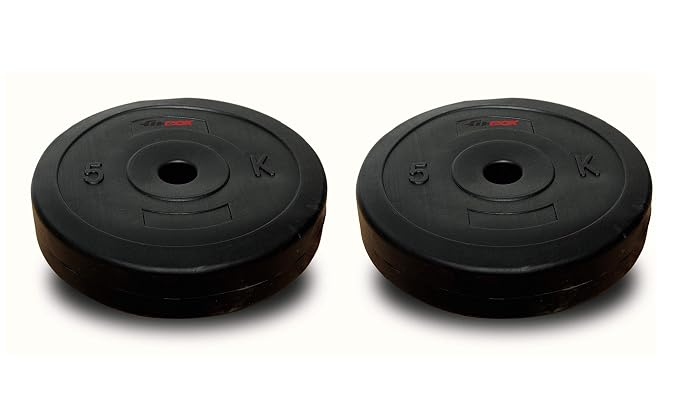 Fitbox Sports Intruder 10 Kg Weight Plates, 5Kg X 2, Rubber, Black