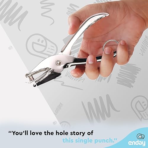 Vista 6 de Perforadora de un solo agujero, perforadora de agujero de 1/4 pulgadas para papel y manualidades, forma redonda de círculo redondo, perforadora