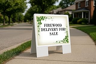 Firewood Delivery For Sale St. Patrick'S Day Irish Fancy Clover Tan A-Frame Double Sided 23x23 in. Yard Road Sign