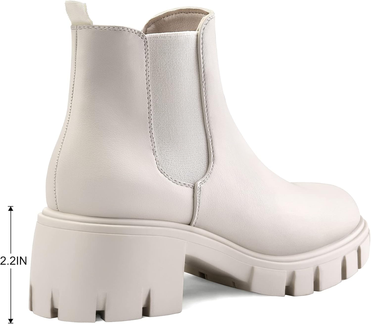 mysoft Women's Platform Chelsea Boots Lug Sole Slip On Chunky Block Heel Ankle Booties - Image 5