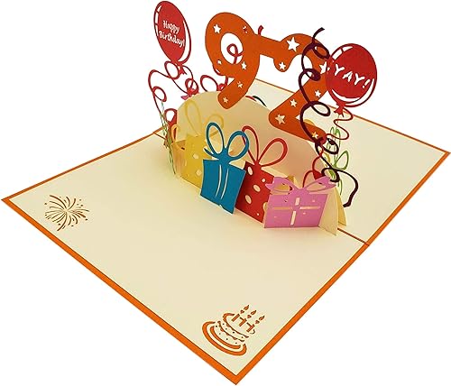 Miniatura 6 de iGifts And Cards Tarjeta de felicitación emergente 3D de feliz cumpleaños 92 con regalos - Noventa y dos, increíble, globos, regalo, único,