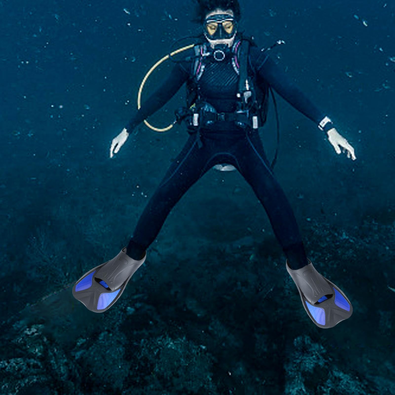 Aletas de entrenamiento de natación: snorkel cortas, estribo, rana sostenibles, equipo de buceo para adultos | Aletas ligeras para actividades en la piscina Viajes al aire libre Freestyle