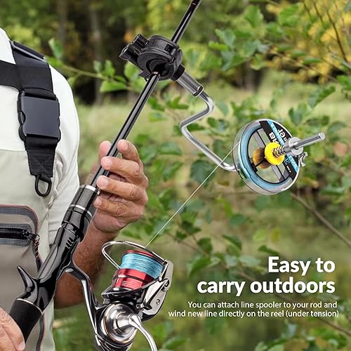 Vista 18 de THKFISH Bobinadora de línea de pesca Bobinadora de línea de pesca Accesorios de pesca ajustable estable portátil carrete de línea de pesca/removedor