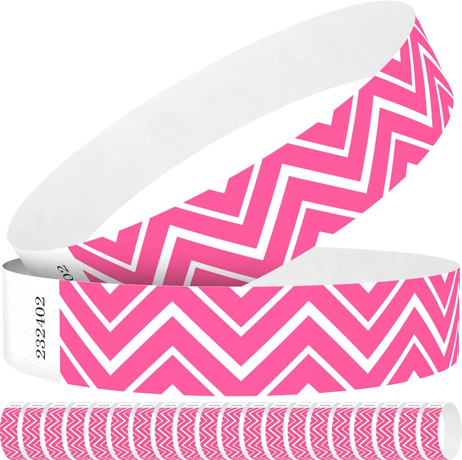 Neon Wave Pink Paper Wristbands for Events, 1000 Count 3/4" Paper Bracelets for Event Entry, Festivals, Parties, Clubs (Neon Wave Pink, 1000)