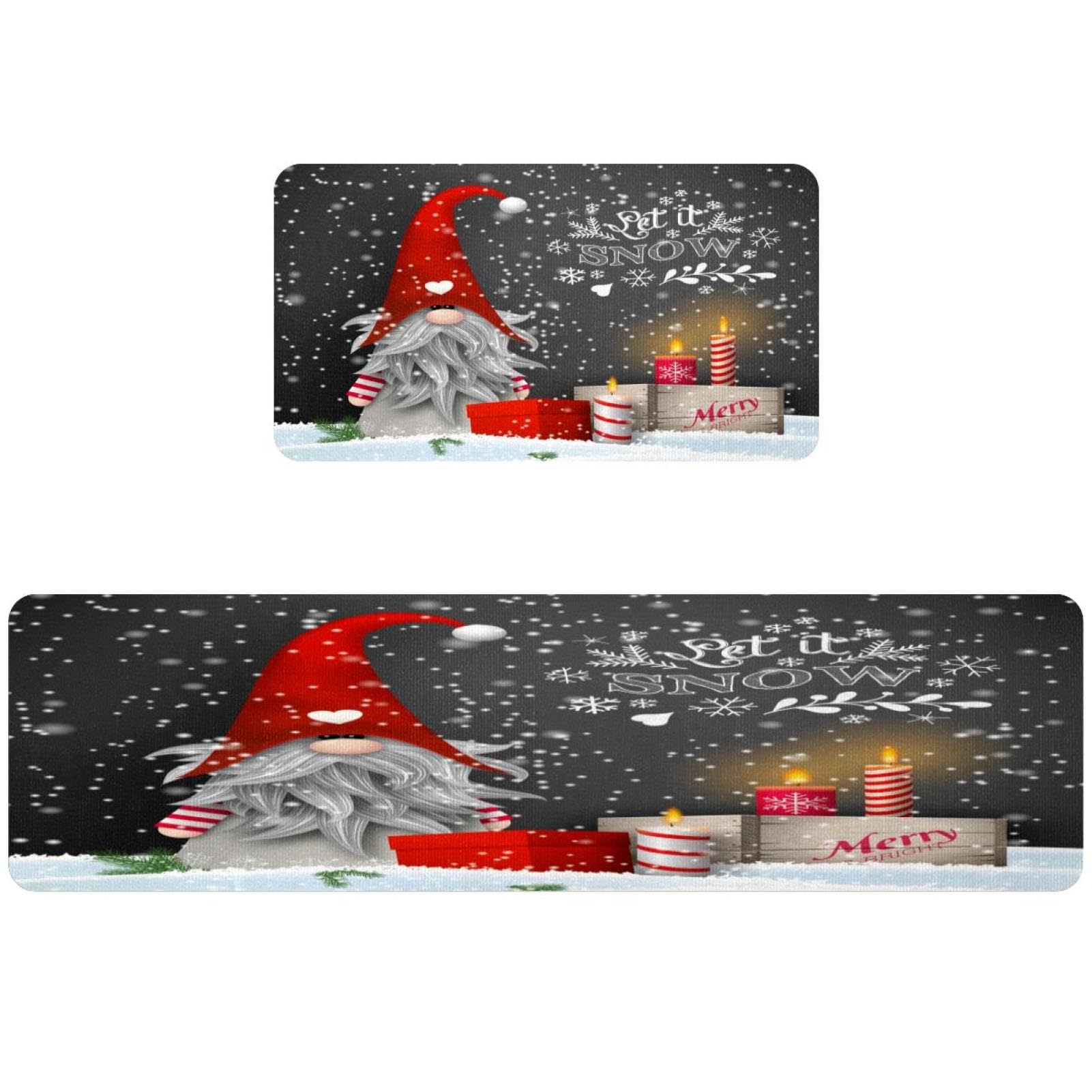 Tapis de cuisine de Noël antidérapant lot de 2 pour une ambiance hivernale chaleureuse
