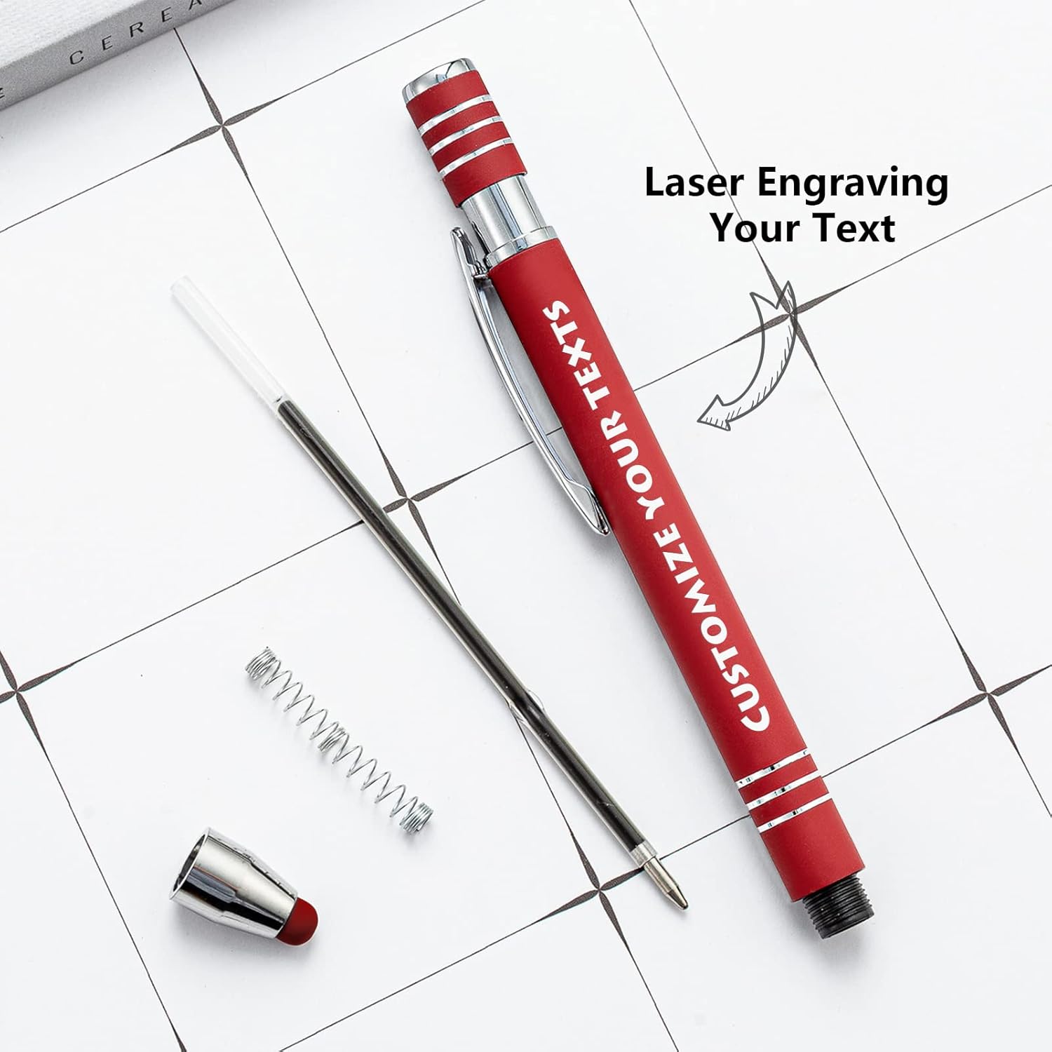 Optional up to 500 pens, Personalized ballpoint/touch screen pens, Custom text gift pens, Custom business ballpoint pens