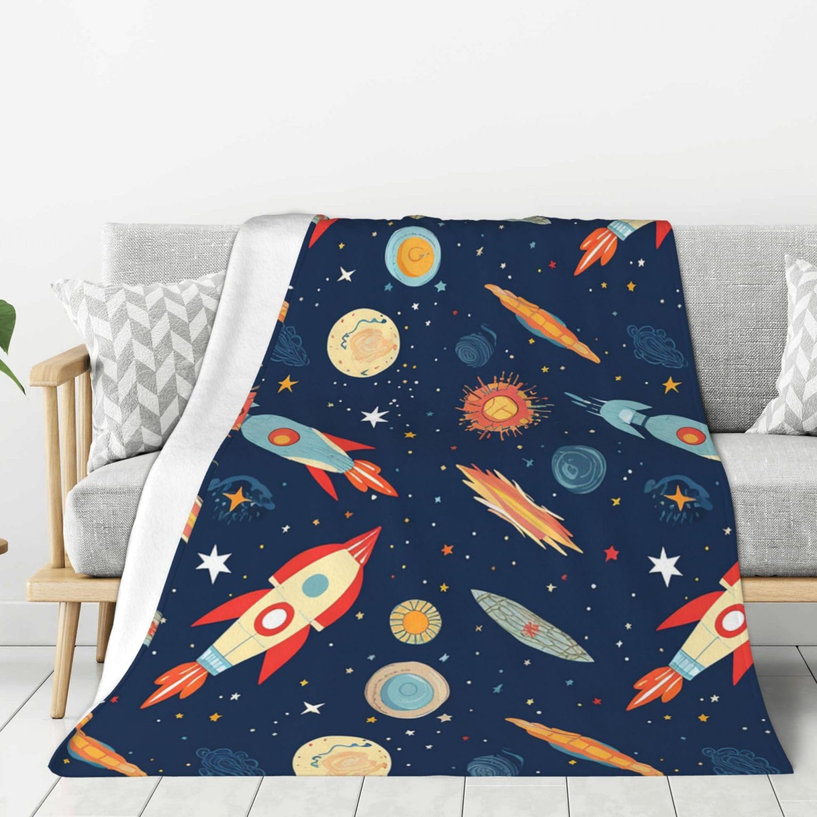 Couverture polaire légère flanelle douce lit canapé voyage espace 152x127cm