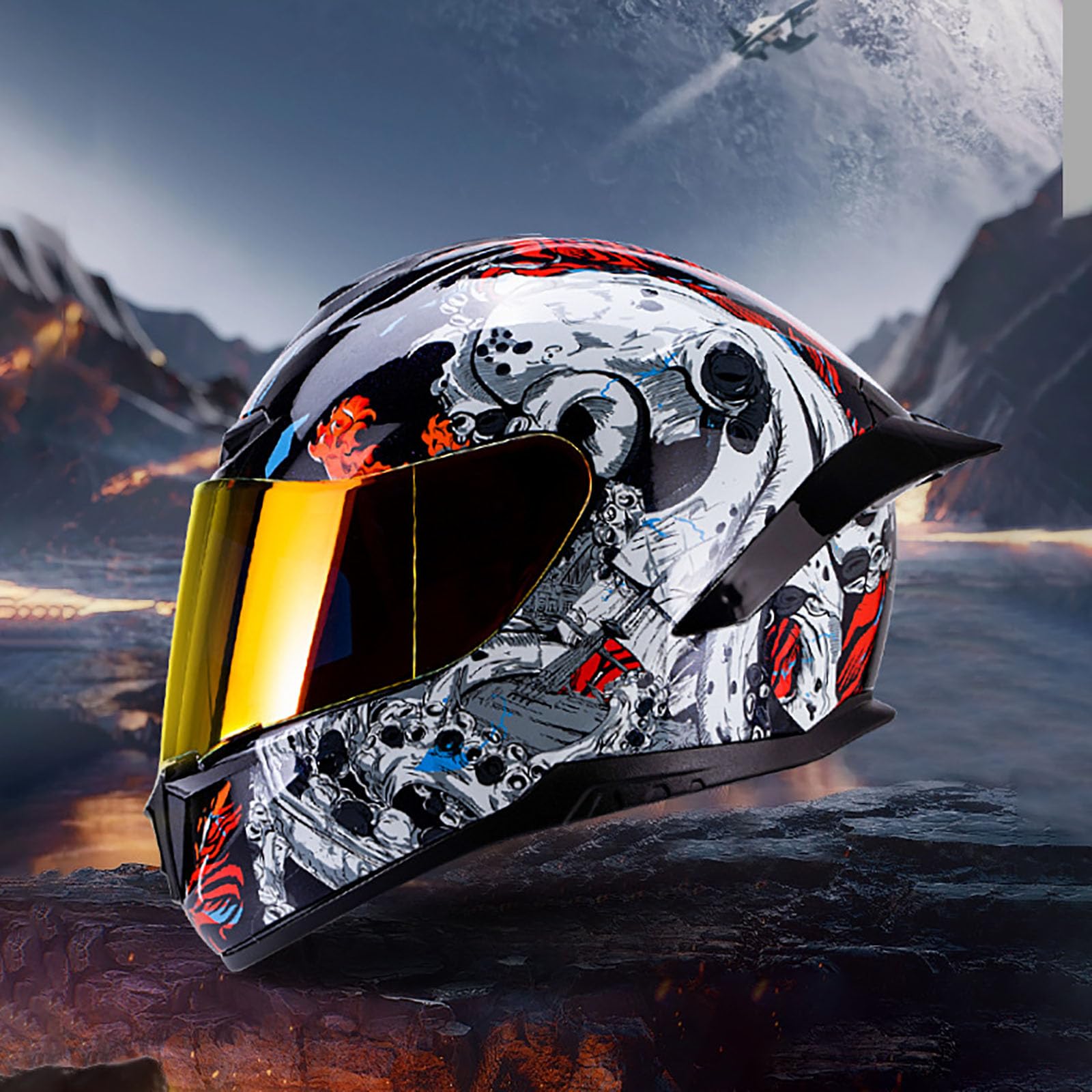 Kask szczękowy, integralny kask motocyklowy z podwójnym wizjerem, zatwierdzony przez ECE, wysoka wytrzymałość, oddychający i wygodny, dla dorosłych kobiet i mężczyzn