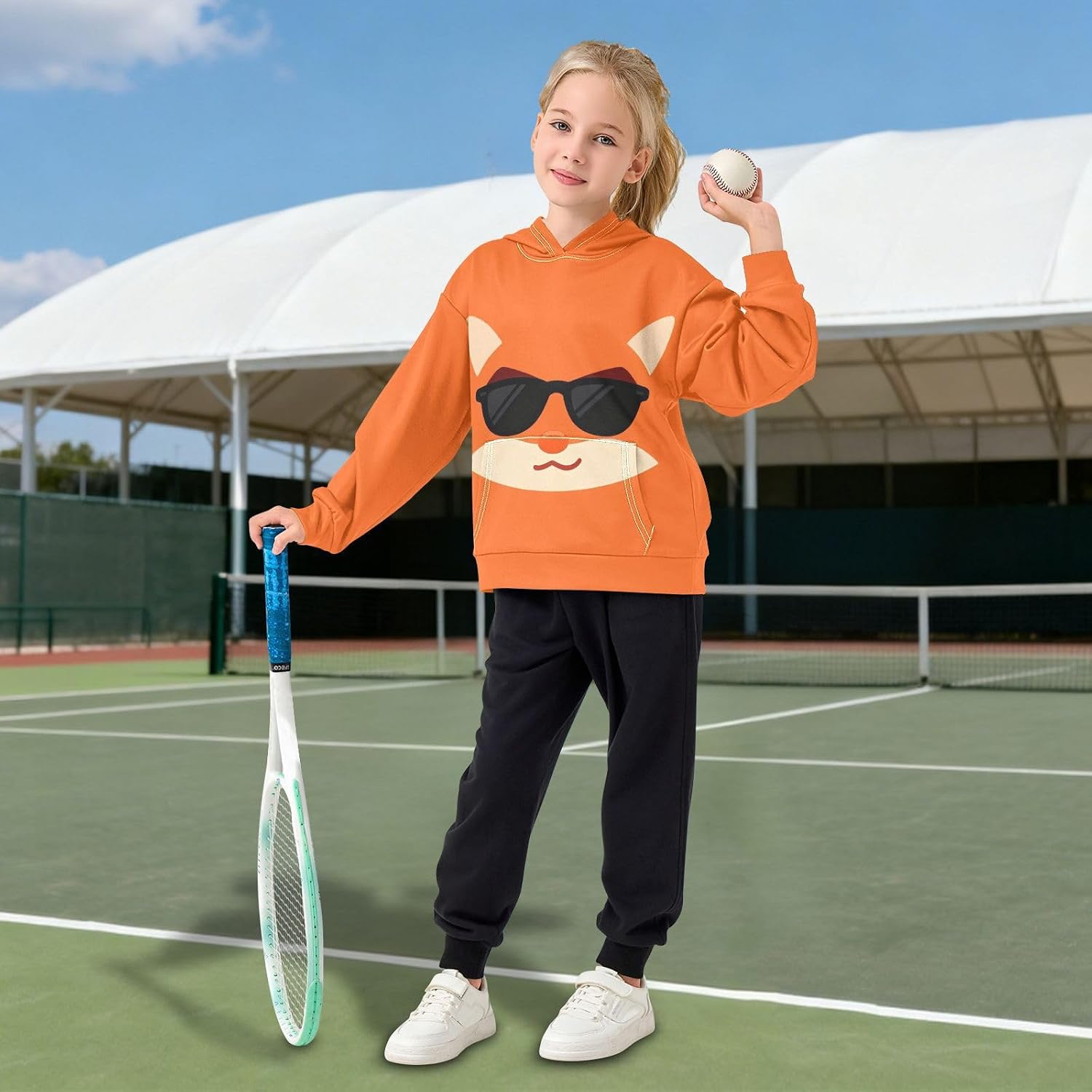 Sloth Face Funny fox Face Funny Toddler Girls Pullover Hoodie Sweatshirt 4-14Y a2020056