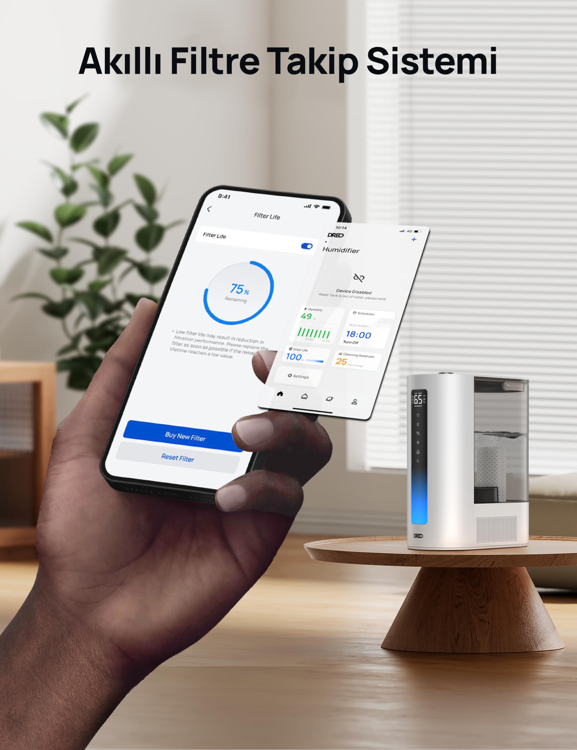 DREO Cartuccia anticalcare per umidificatore (confezione da 3) compatibile con DREO HM512S/713/713S/717S, previene i depositi di calcare, filtra l'acqua dura ed elimina efficacemente la polvere bianca
