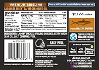 Vista 2 de Season Brisling Sardines in Extra Virgin Olive Oil - Wild Caught, 14g of Protein, Keto Snacks, More Omega 3's Than Tuna, Kosher, High in Calcium