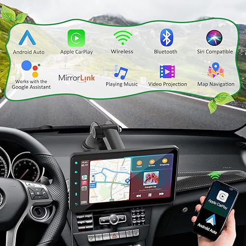 Miniatura 2 de Carpuride W707 2023 - Pantalla portátil inalámbrica de 7 pulgadas, Apple Carplay y Android Auto, receptor de radio de coche con enlace de espejo,