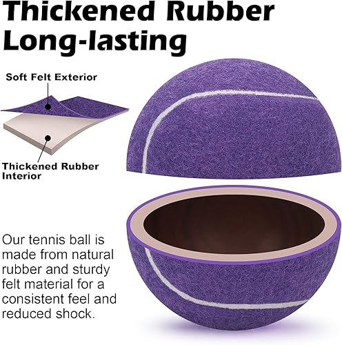 Miniatura 4 de Paquete de 12 pelotas de tenis, pelotas de tenis de entrenamiento de presión avanzadas, pelotas de tenis para perros, tenis grueso con bolsa de