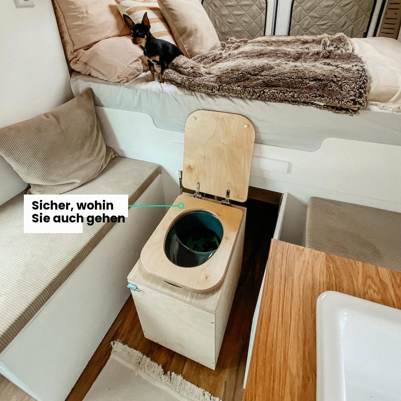 TROBOLO TeraBloem – Trenntoilette aus Holz als Bausatz – Ideal als Gartentoilette, für Fahrzeug & Tiny House – Geruchlose Indoor Trockentoilette kompatibel mit Abluftsystem – Wasserlos & Chemiefrei