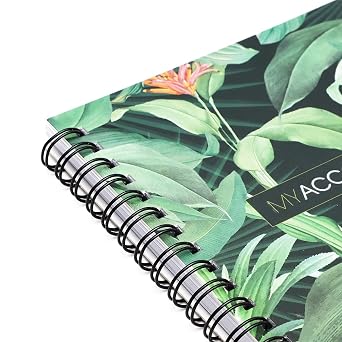 Paper Junkie Ledger Book - 8.5 x 6.25 In, Multicolor, Pack of 2, 100-Page - Bookkeeping Record & Check Register for Income & Expense Log - Budget & Cash Book for Small Business & Personal Checks