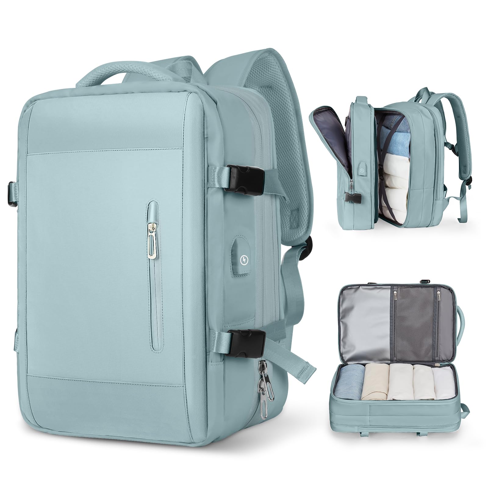 BJLFS Borse da Cabina per Ryanair 40×20×25 Bagaglio a Mano Easyjet 45×36×20 Borsa Zaino da Viaggio, Zaino da trekking,Zaino Casual per laptop da 14 pollici per scuola