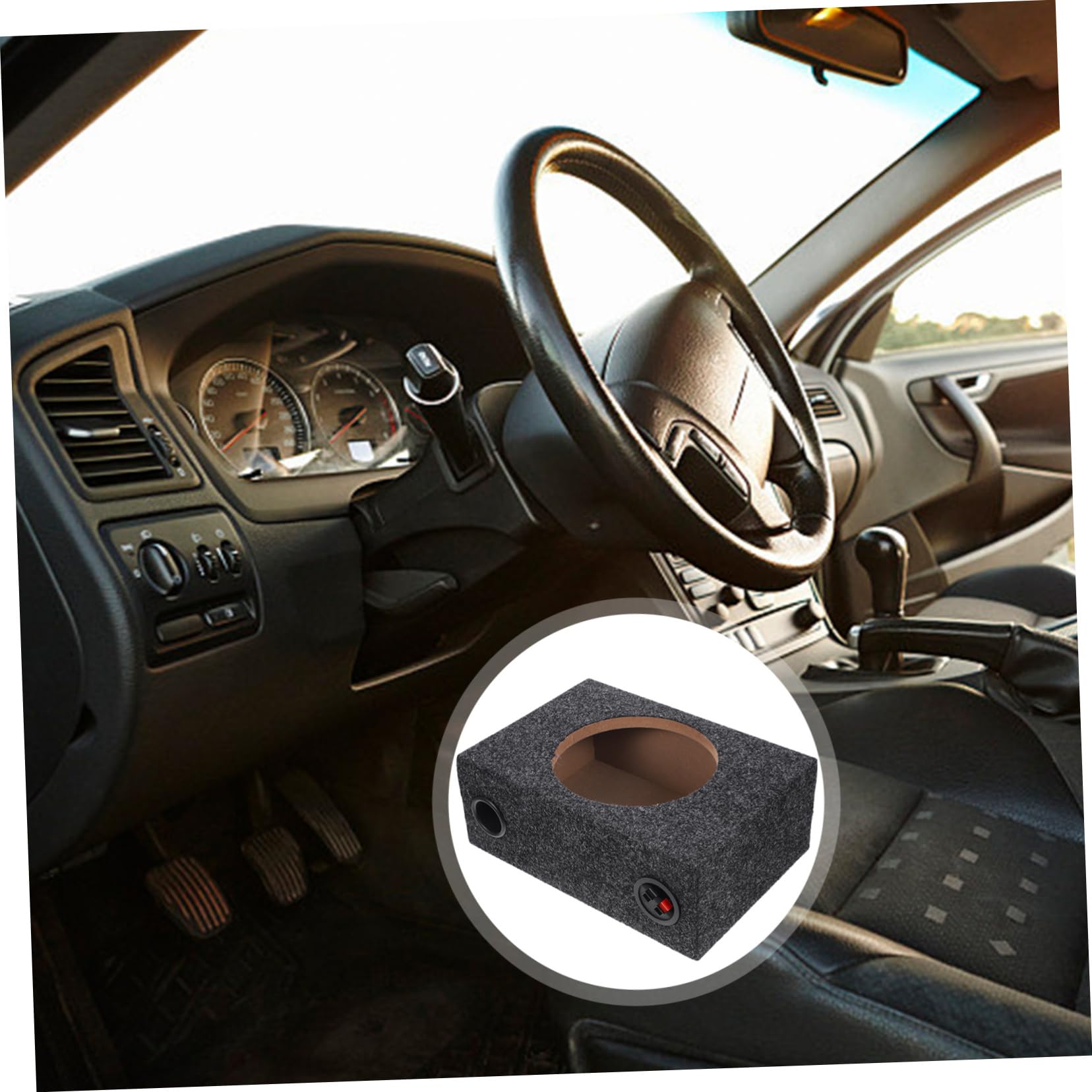 Box per Altoparlante Subwoofer Auto in Legno Nero Bassi Potenti e Facile da Usare per Installazione Audio Veicolare