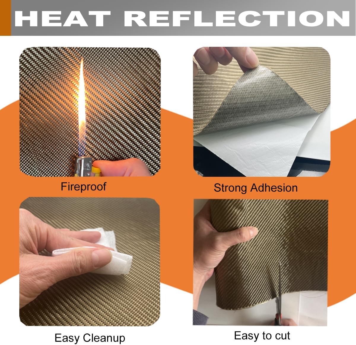 Titanium Adhesive Backed exhaust heat shield 2500 Degrees High Temp Protection Material Thermal Barrier Blanket Mat (24'' X 40'')