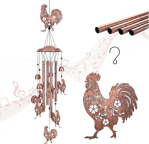 Miniatura 1 de Campanillas de viento de pollo al aire libre, regalos para mujereshombresmamáabuela, gallo, regalos de cumpleaños, regalo conmemorativo, campanillas