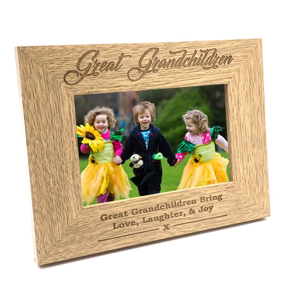 Ukgiftstoreonline Brown Great Grandchildren Wooden Photo Frame Gift (4 X 6 Inch)