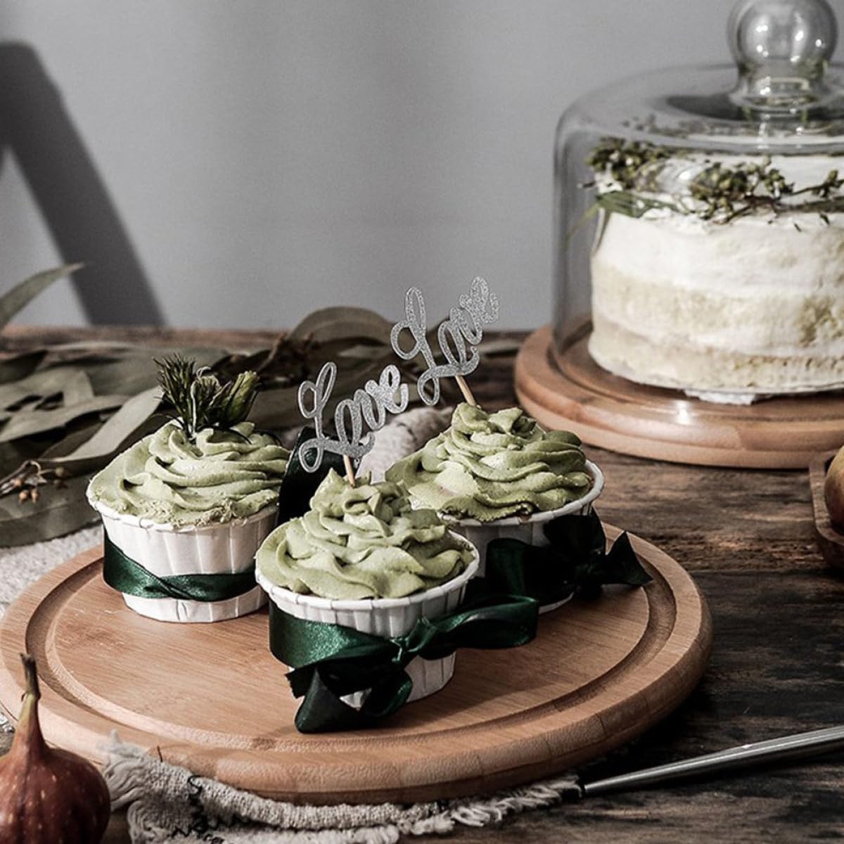 Couvercle à Gâteau en Verre et Bois, Dôme Hermétique Portable pour Aliments
