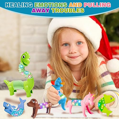 Miniatura 6 de Tubos LED para reventar burbujas, 10 unidades, juguetes sensoriales para autismo y alivio del estrés, juguetes de viaje para automóvil y avión,