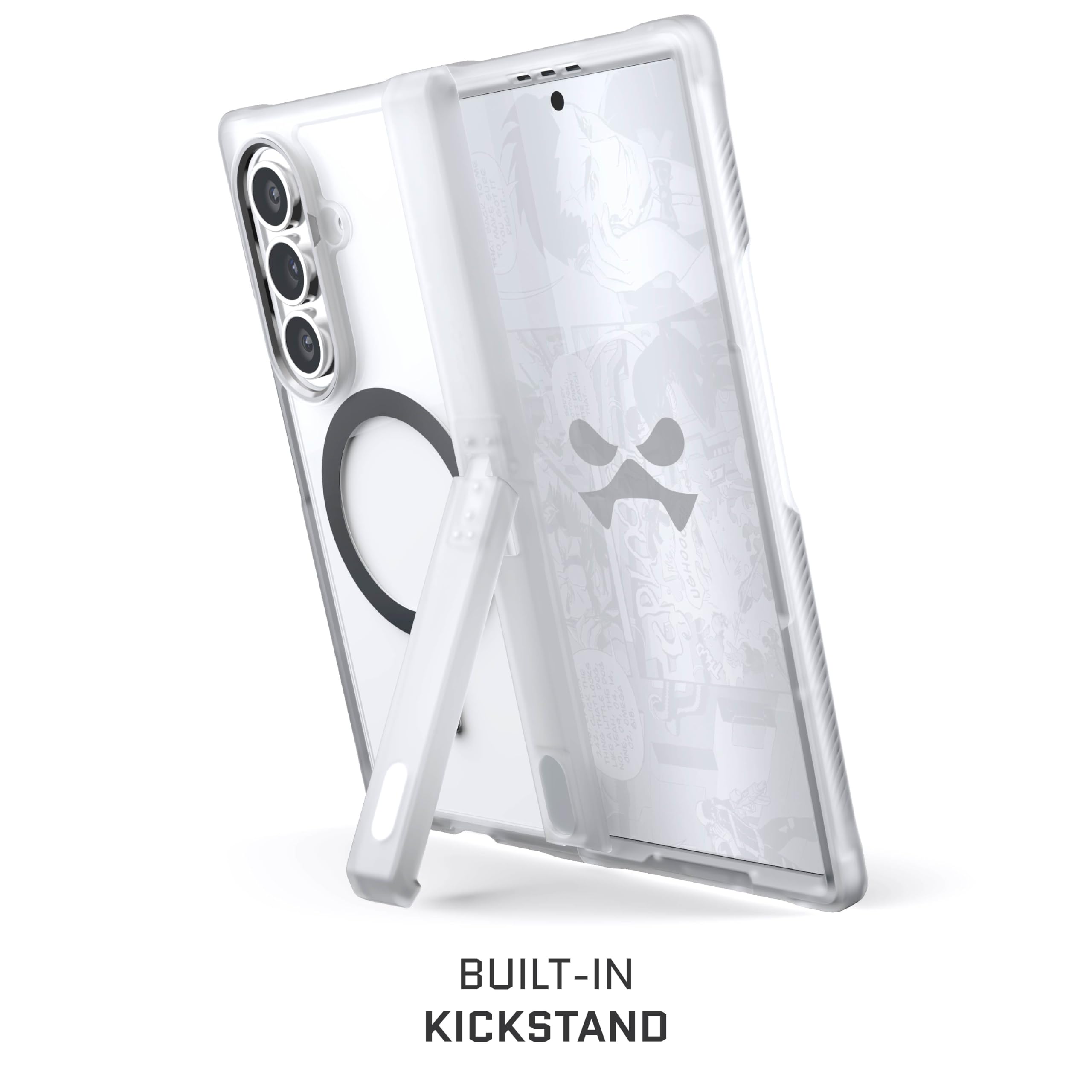 Ghostek Covert - Custodia trasparente per Galaxy Fold 7 con cavalletto integrato, MagSafe e protezione completa della cerniera progettata per Samsung Galaxy Z Fold7 (8") 2025 (trasparente opaco)