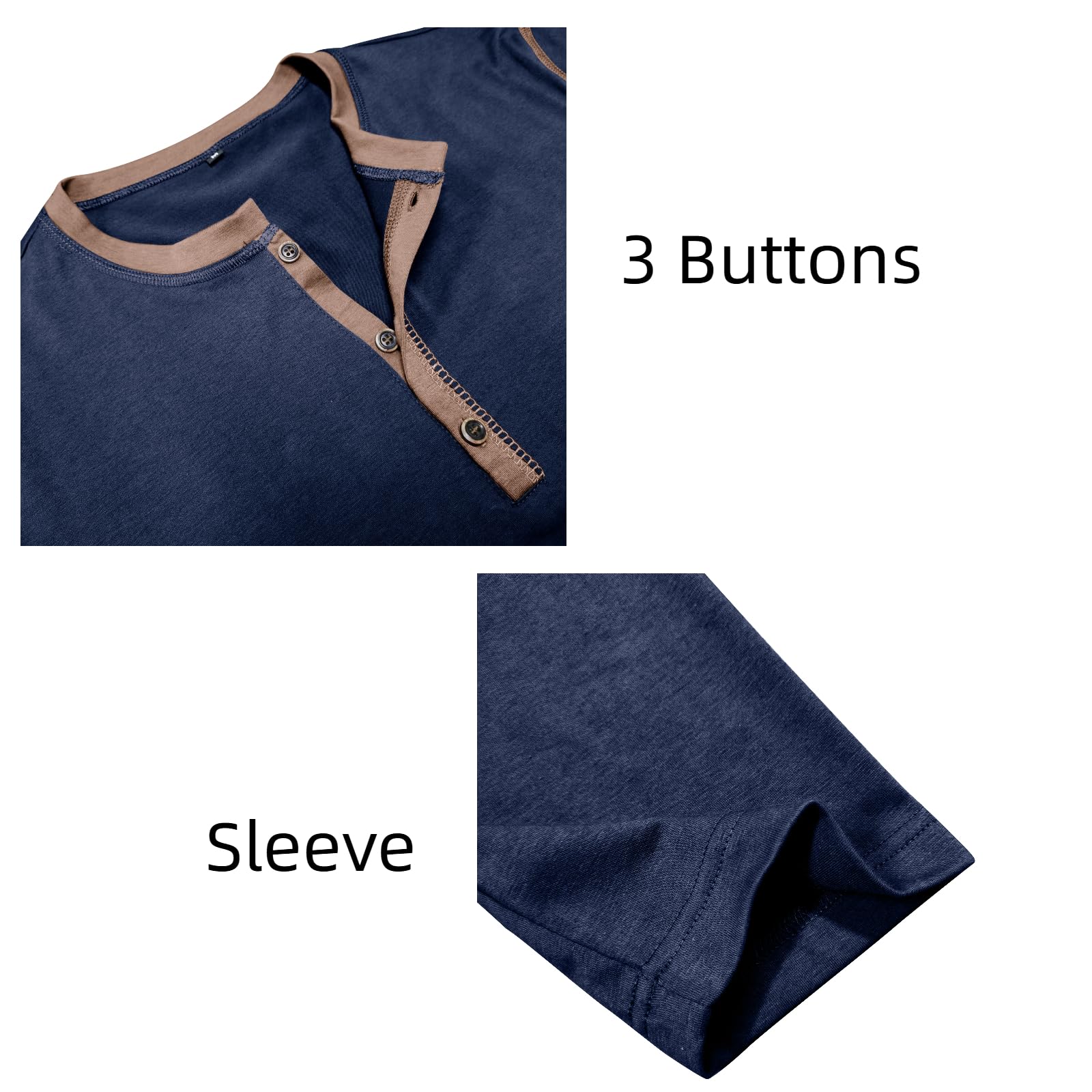 MakingDa Henley Camiseta Manga Larga Hombre Slim Fit Botones Deportiva Camisa Regular Muscle Fit Sudadera Casual Clásico Sólido Elastano Vintage Ligero Basica Shirts Juvenil