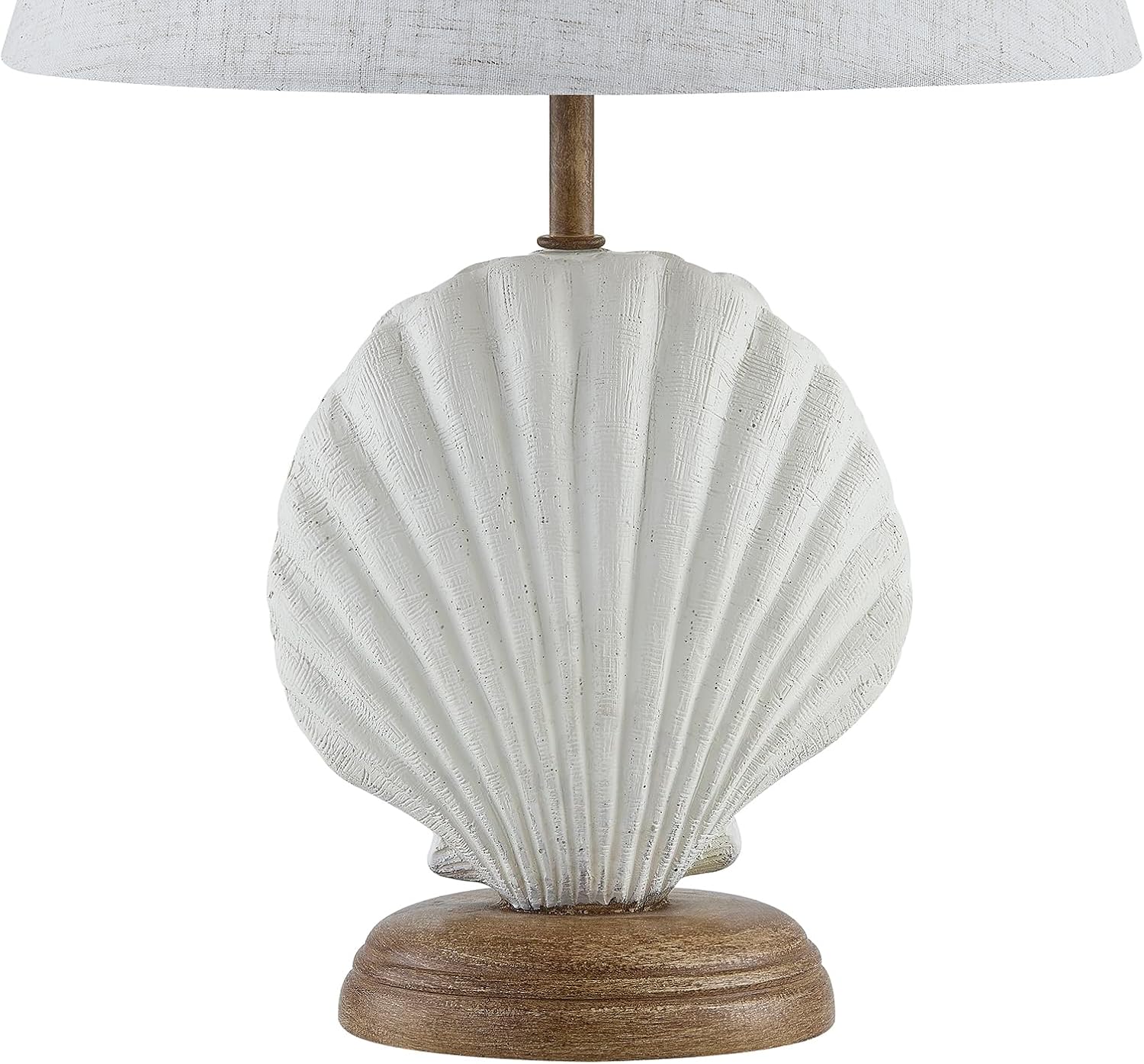 Crestview Collection 15.5" 15.5" H White Resin Seashell Table Lamp with Shade