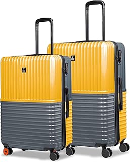Nasher Miles Istanbul Hard-Sided ABS and PC Luggage Set of 2 | 65cm &amp; 75cm | 8 Wheels Medium &amp; Large Trolley Bag for Trave...