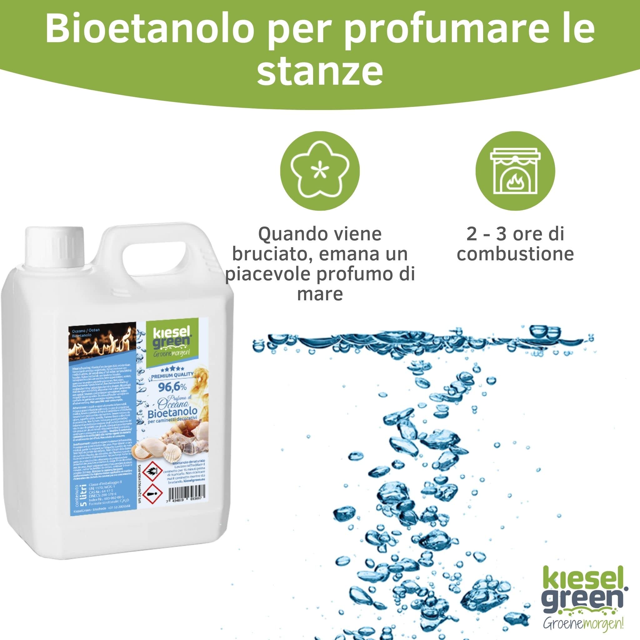 Bioetanolo Profumato 5 Litri Per Camini Da Interno – Fragranza Rosa - Prodotto Biologico UE - 4