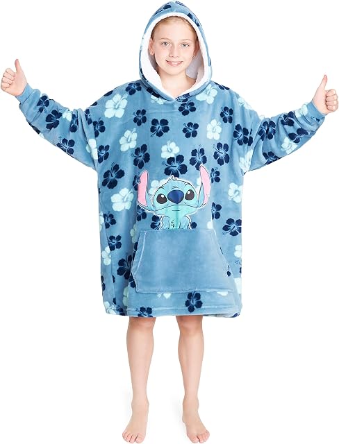 Disney Hoodies for Girls Boys, Kids Oversized Hoodie Blanket, Minnie Mickey Stitch Gifts
