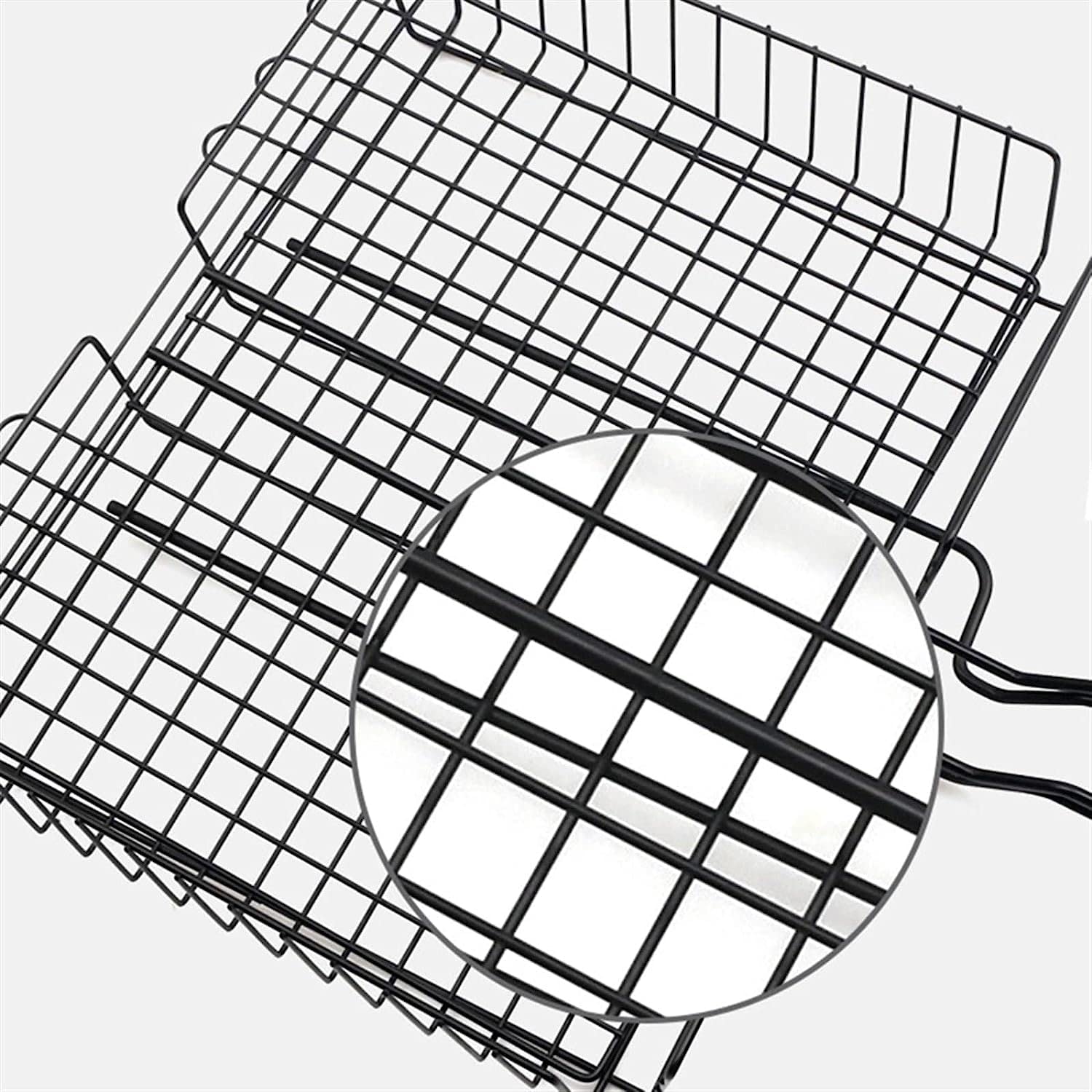 Griglie a Carbone 2 Pezzi Cestino per Rete per Pesci, Cesto per Barbecue in Ferro, griglia per Verdure, Clip per Barbecue.