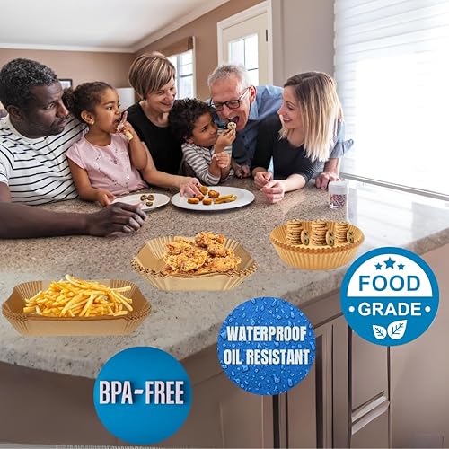 Miniatura 7 de Forros de papel pergamino desechables para freidora de aire, antiadherentes, aptos para alimentos, impermeables, a prueba de aceite, accesorios para