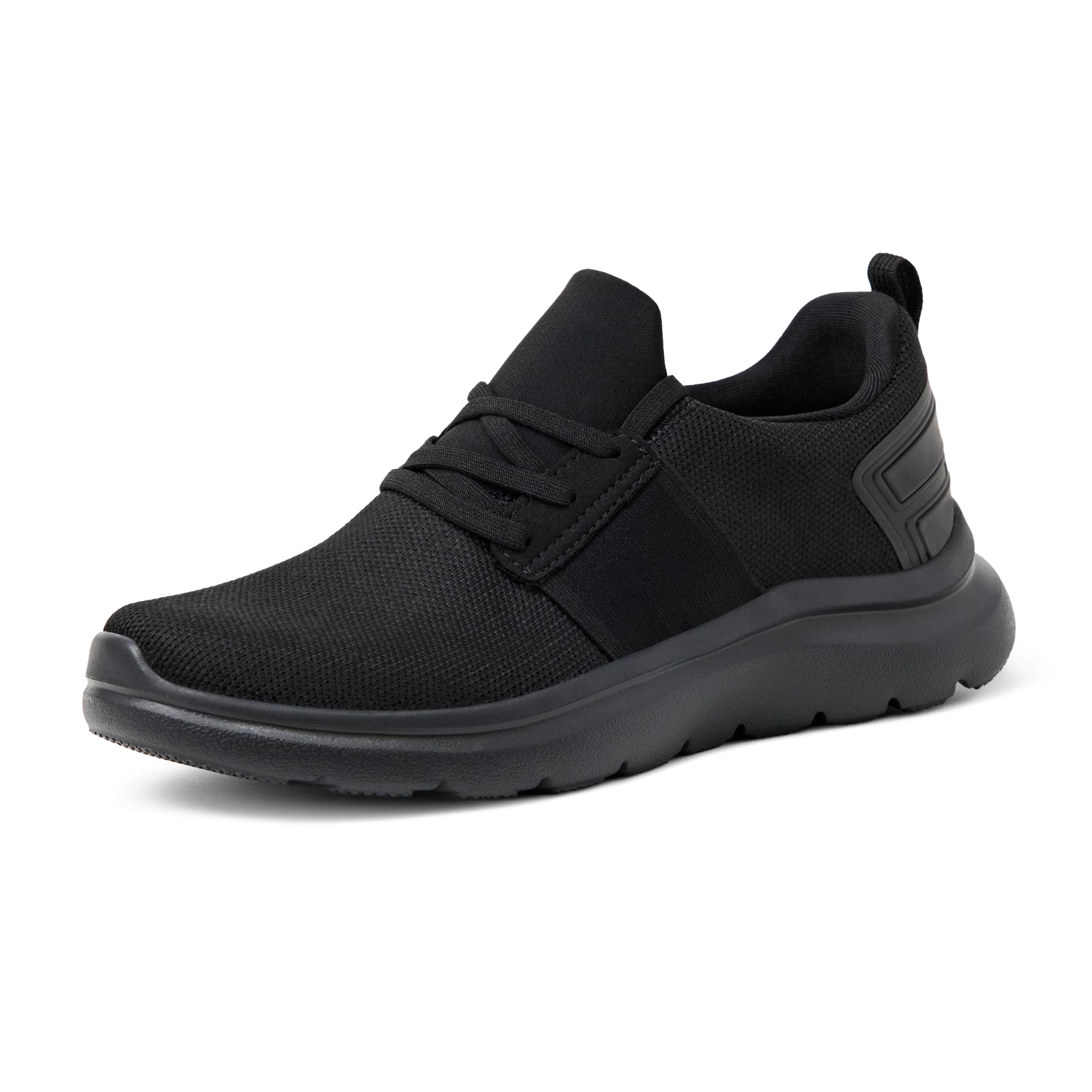 Amazon Essentials Women's Lightweight Knit Cross Trainer Sneakers, Black/Black, 10