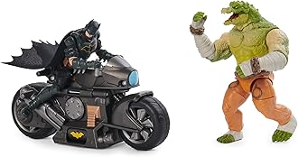 DC Comics, Batman Transforming Batcycle Battle Pack with Exclusive 4-inch Killer Croc and Batman Action Figure, Kids Toys for Boys and Girls Ages 4+