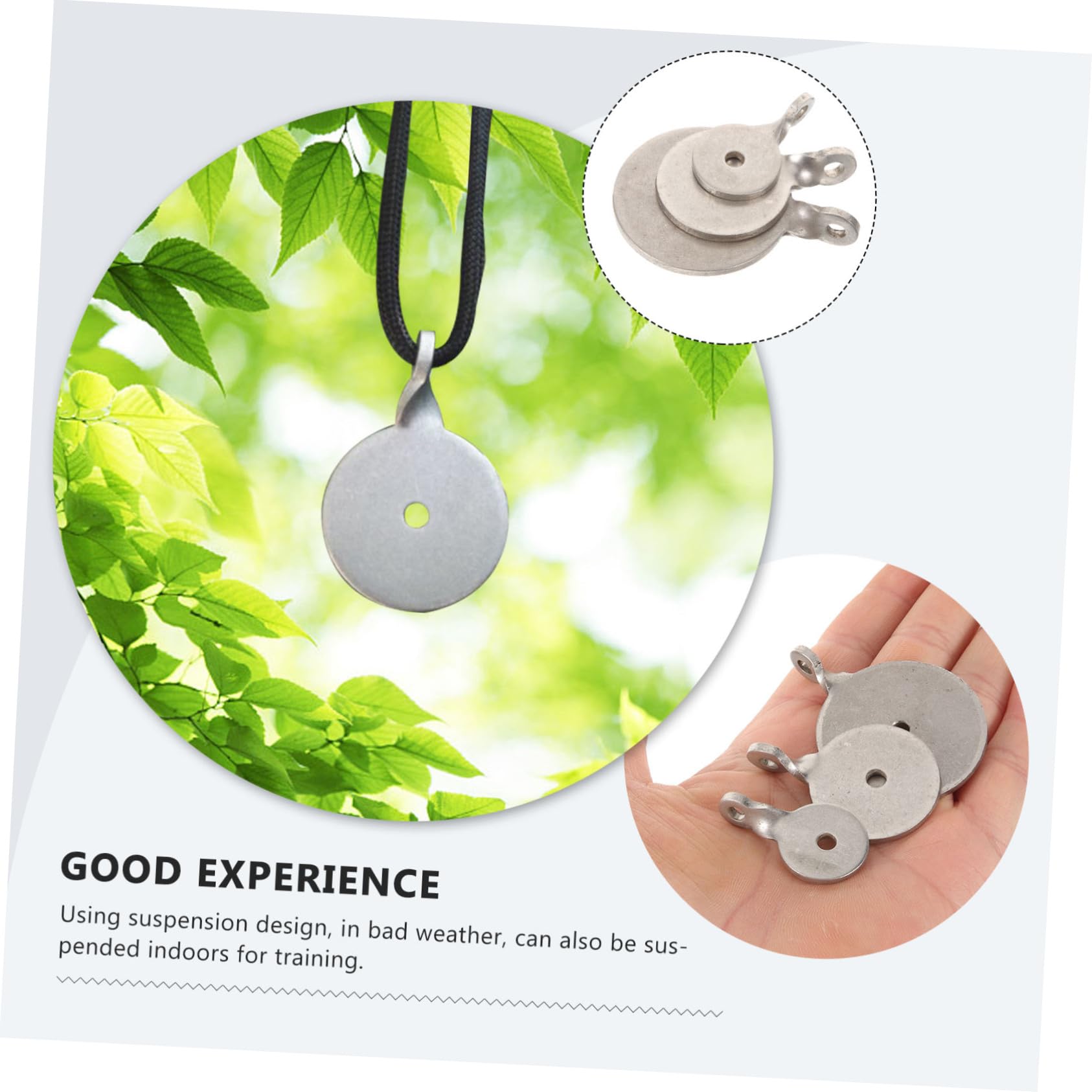 Happyyami 6 Piezas Placas De Acero Inoxidable para Tiro con Y con Gancho Colgante Objetivos De Práctica Compactos para Entrenamiento Interior Y Exterior