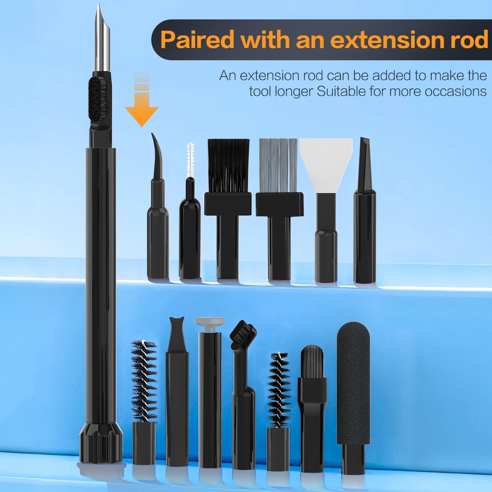 Kit de limpieza 34 en 1 para iPhone, kit de limpieza de teclado multifuncional, kit de limpieza de laptop con funda de almacenamiento portátil para Airpods, laptop, teclado, puerto de carga, cámara