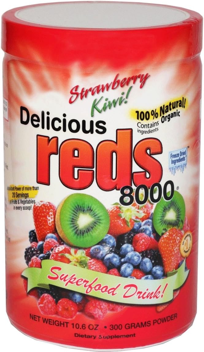 Greens World Delicous Reds 8000 Strawberry-Kiwi Flavor, 10.6 Ounce