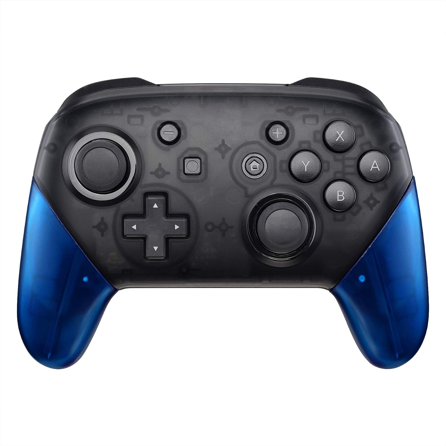 eXtremeRate Transparent Blue Replacement Handle Grips for Nintendo Switch Pro Controller, DIY Hand Grip Shell for Nintendo Switch Pro - Controller NOT Included