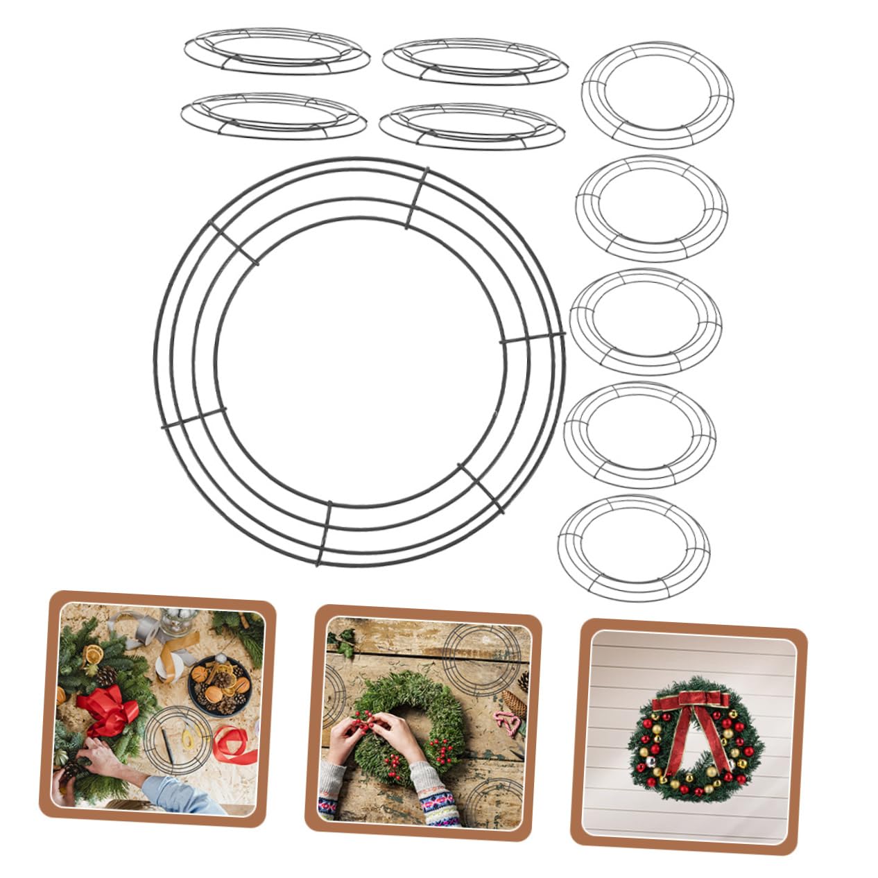 10stücke Wreath Frame Runde Eisenring Für Kranzherstellung Wiederverwendbare Dekoration Für Weihnachten Hochzeiten Halloween Und Besondere Anlässe
