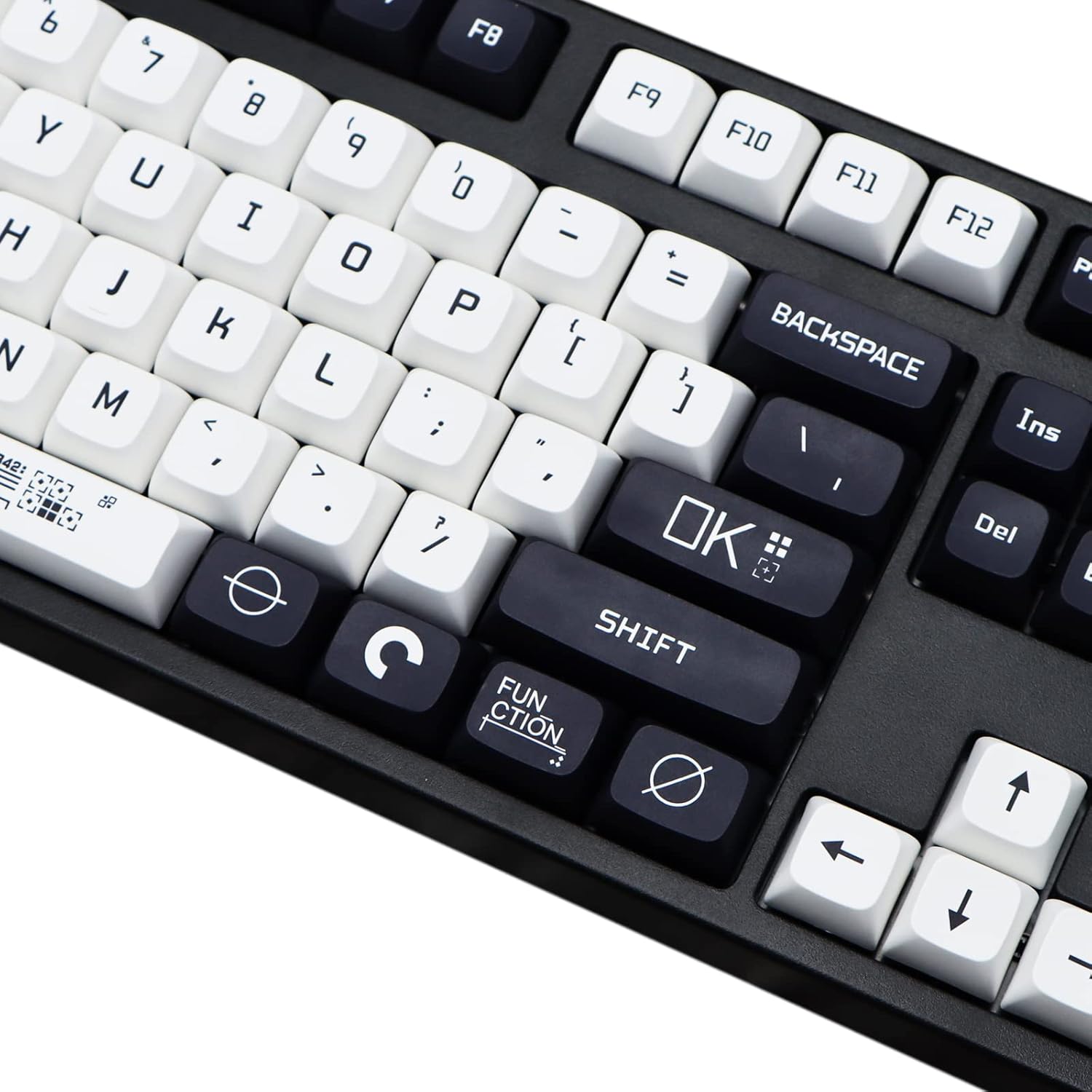 MOLGRIA B42 Keycaps, 128 Set Dark Blue and White Keycaps for Mechanical Keyboard, Custom PBT XDA Profile Key Caps for Kailh Cherry MX Switch fit ANSI and ISO Layout Keyboard