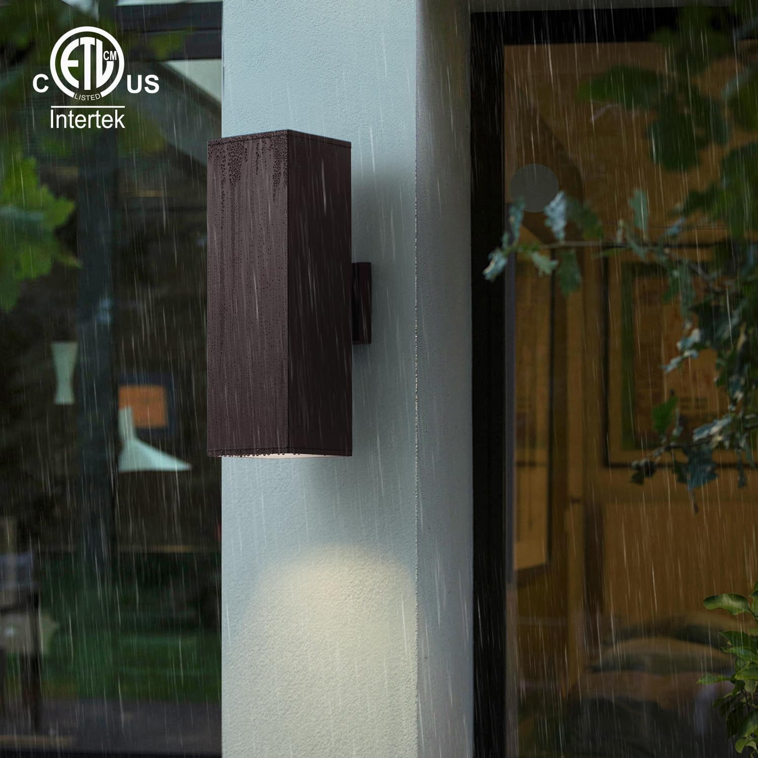 mirrea 18" Modern Outdoor Porch Light, 2 Lights, Oil Rubbed Bronze, 2 Pack image 4
