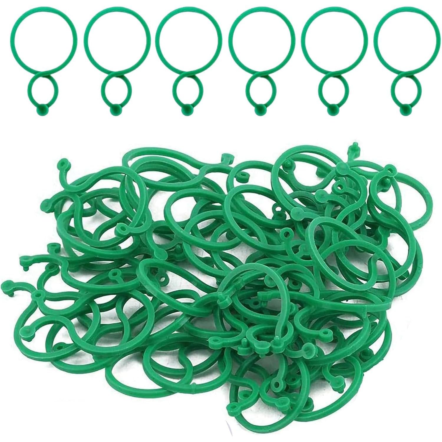 Maonativey Green 200 Pieces Garden Plant Support Clips Gardening Flower Twisty Rings Clip Ties Tool Kit For Securing Plants Stems