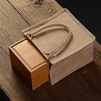 Vista 6 de TEHAUX 2 piezas de bolsas de compras de regalo, bolsa de arpillera de arpillera con asas, bolsa de arpillera, Como se muestra en la imagen